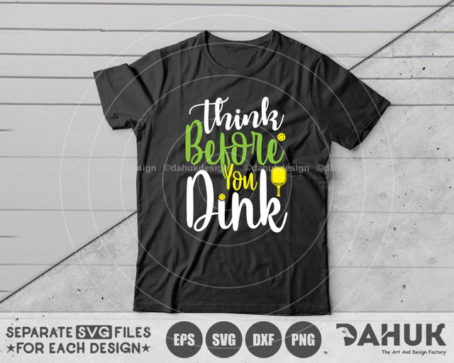 Pickleball SVG, Think Before You Dink, Pickleball Christmas Holiday Tshirt, Merry Christmas Pickeball Santa, svg, eps, dxf, png SVG dahukdesign 