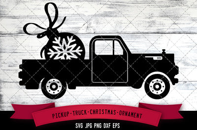 Pickup truck svg, Christmas ornament svg, winter svg, December svg, vintage truck, cut files for Cricut, Silhouette Design, Svg, PNG, Dxf SVG Loveleen Kaur 
