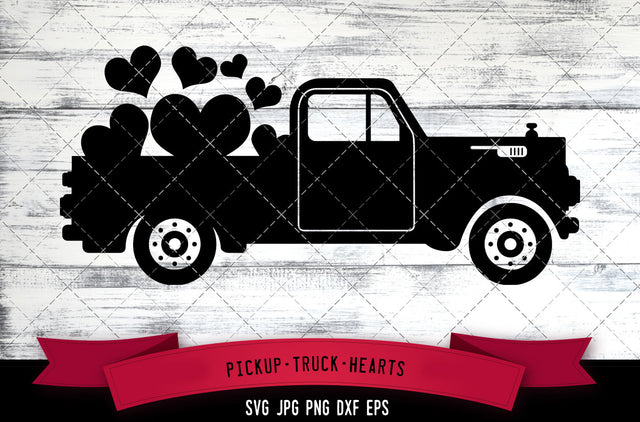 Pickup truck svg, heart svg, love svg, valentine svg, transportation svg, loving svg, cut files for Cricut, Silhouette Design, Svg, PNG, Dxf SVG Loveleen Kaur 
