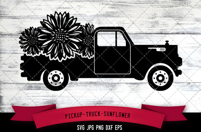 Pickup truck svg, sunflower svg, flower svg, summer svg, floral svg, sunshine svg cut files for Cricut, Silhouette Design, Svg, PNG, Dxf SVG Loveleen Kaur 