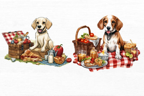 Picnic Dog Clipart bundle Sublimation Regulrcrative 