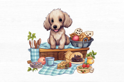 Picnic Dog Clipart bundle Sublimation Regulrcrative 