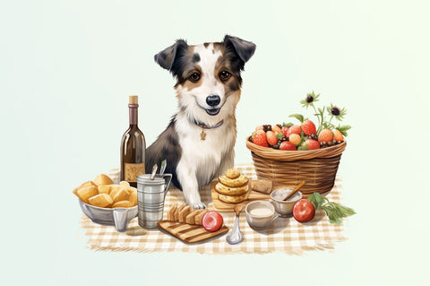 Picnic Dog Clipart bundle Sublimation Regulrcrative 