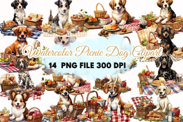 Picnic Dog Clipart bundle Sublimation Regulrcrative 
