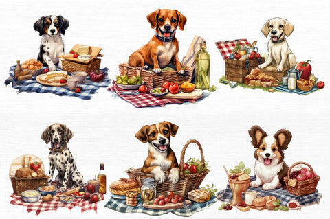 Picnic Dog Clipart bundle Sublimation Regulrcrative 