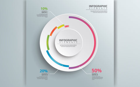 Pie chart infographic for three steps template SVG naemmiah021 