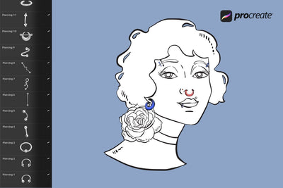 Piercing Procreate Stamps SVG SvgOcean 