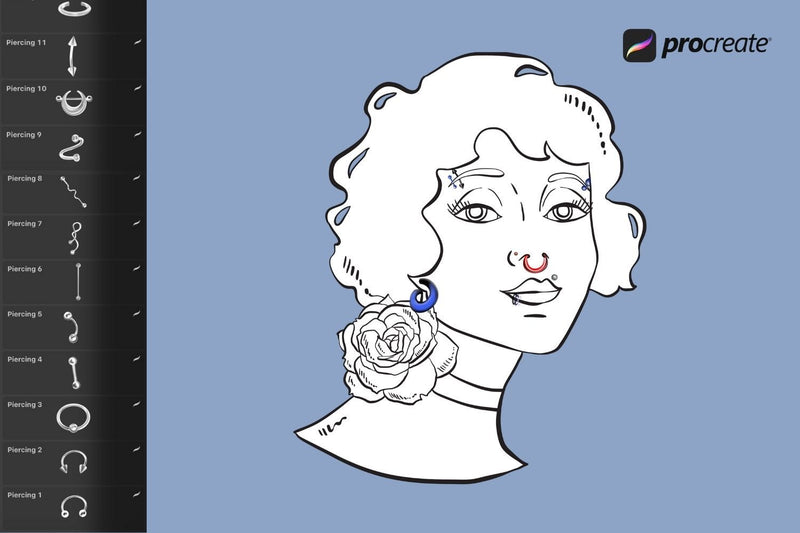 Piercing Procreate Stamps SVG SvgOcean 