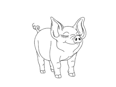 Pig Embroidery Design, Piglet Embroidery Design, Baby Pig Embroidery, Farm Animal Embroidery, 3 sizes, Instant Download Embroidery/Applique DESIGNS Nino Nadaraia 