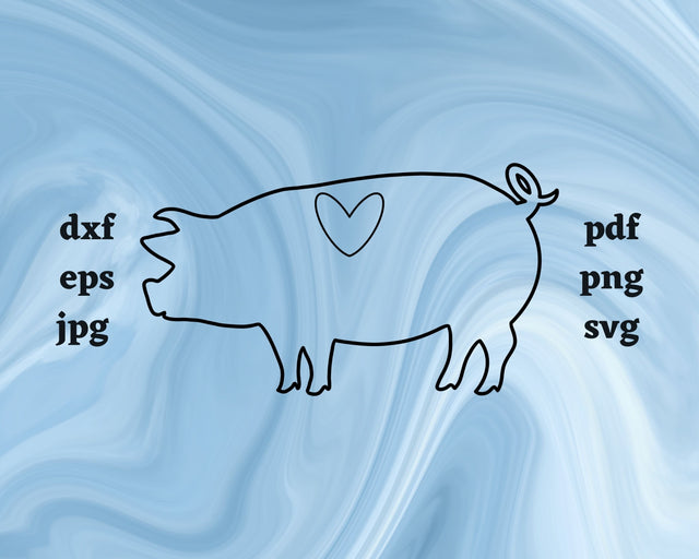 Pig Heart SVG Cut File SVG Northern Light SVG 