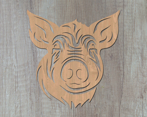 Pig Laser SVG Cut File, Pig Glowforge File, Pig DXF, Pig Wall Art SVG SVG HappyDesignStudio 