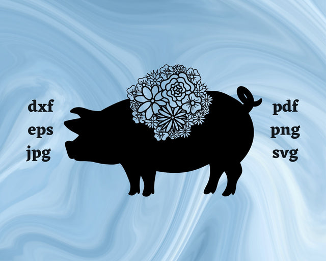 Pig Mandala SVG Cut File SVG Northern Light SVG 