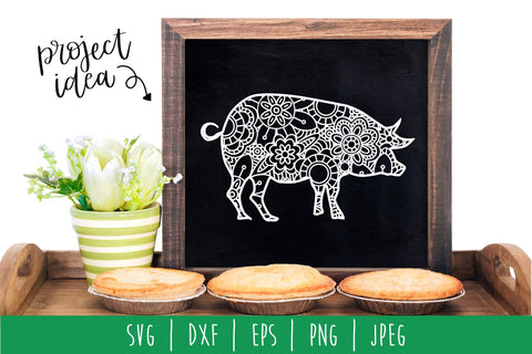 Pig Mandala Zentangle SVG SavoringSurprises 