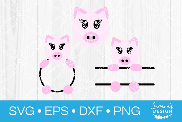 Pig Monogram Bundle SVG SavanasDesign 