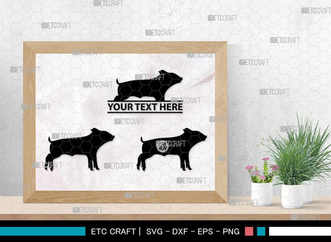 Pig Monogram, Pig Silhouette, Pig SVG, Hog Svg, Pig Head Svg, Sow Svg, Swine Svg, SB00303 SVG ETC Craft 