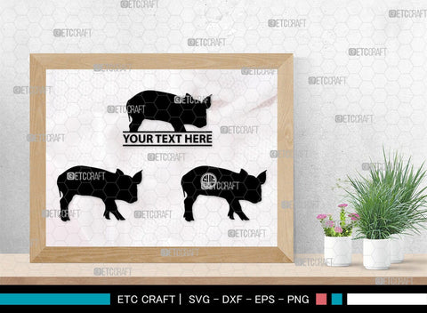 Pig Monogram, Pig Silhouette, Pig SVG, Hog Svg, Pig Head Svg, Sow Svg, Swine Svg, SB00303 SVG ETC Craft 