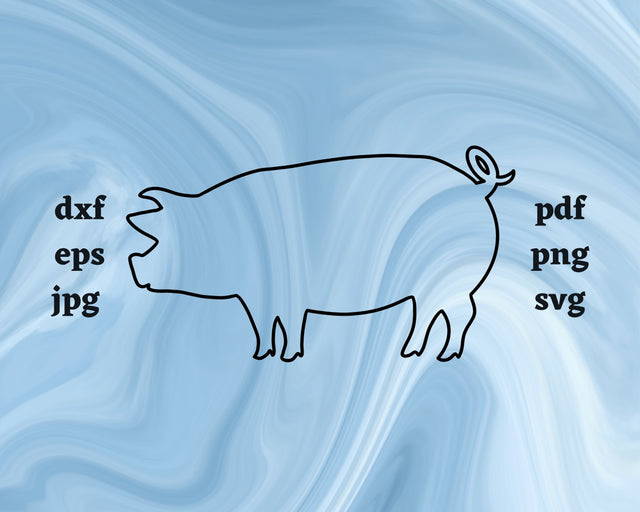 Pig Outline SVG Cut File SVG Northern Light SVG 