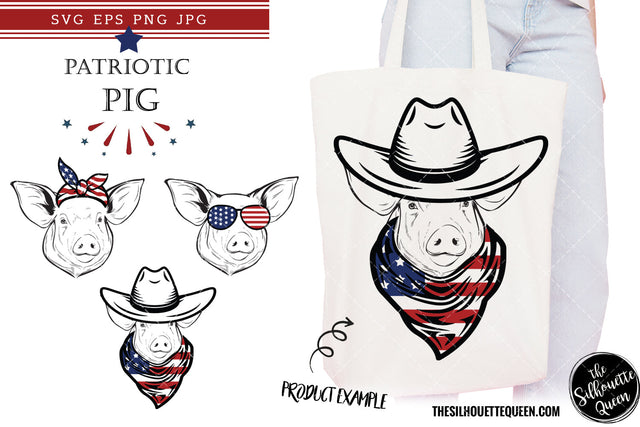 Pig Patriotic Cut files and Sublimation SVG Loveleen Kaur 