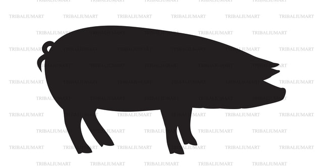 Pig silhouette SVG TribaliumArtSF 