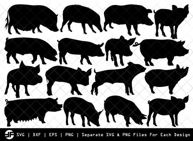 Pig SVG | Animal SVG | Silhouette Bundle | SVG Cut File SVG ETC Craft 