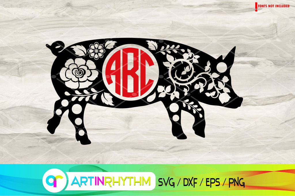 pig svg, butcher svg - So Fontsy