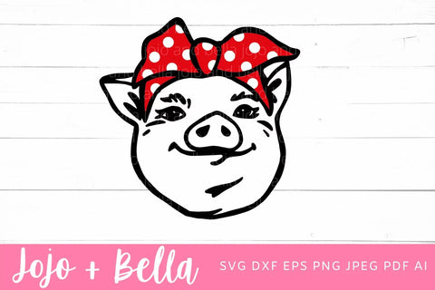 Pig SVG, Cute Pig SVG, Pig Face SVG, Pig Head SVG, Cut File SVG files for Cricut, Silhouette, Sublimation SVG Jojo&Bella 
