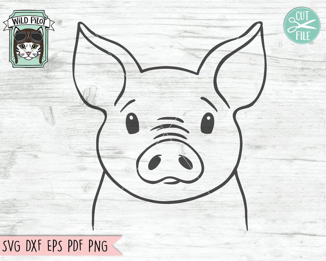 Pig svg file, Pig cut file, Animal Face, Cute Pig svg, Pig Face svg, Animal svg file, Animal Face, Farm Animal svg file, Farm svg file SVG Wild Pilot 