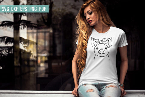 Pig SVG | Pig with Bandana | Farm animals SVG SVG Irina Ostapenko 