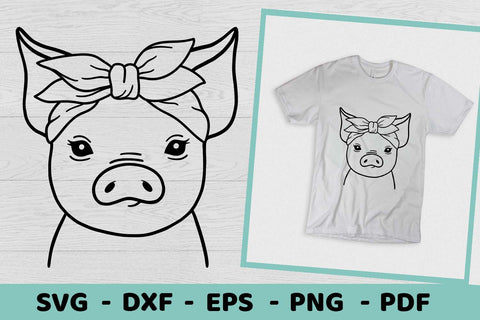Pig SVG | Pig with Bandana | Farm animals SVG SVG Irina Ostapenko 