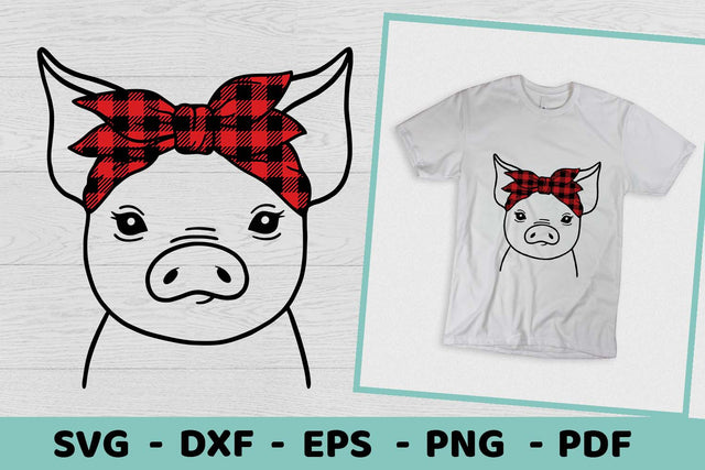 Pig SVG | Pig with Buffalo Bandana | Farm animals SVG SVG Irina Ostapenko 