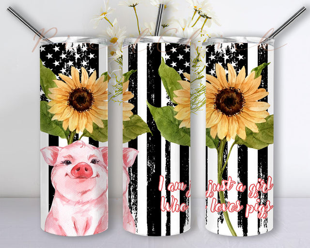 Pig Tumbler Png, 20oz Skinny Tumbler Sublimation Designs PNG File, Pig Png File, Animal Tumbler, Western Tumbler Design Png Sublimation PixelChick 