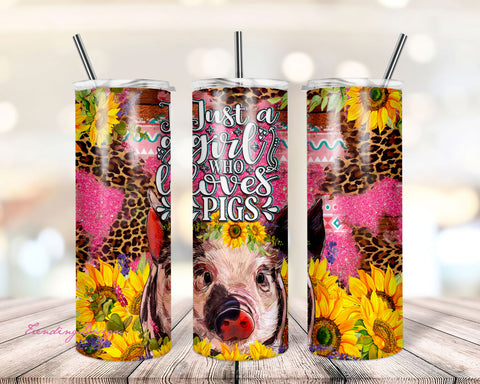Pig Tumbler Png, 20oz Skinny Tumbler Sublimation Designs PNG File, Pig Png File, Leopard Tumbler, Animal Tumbler, Sublimation TrendingDesign 