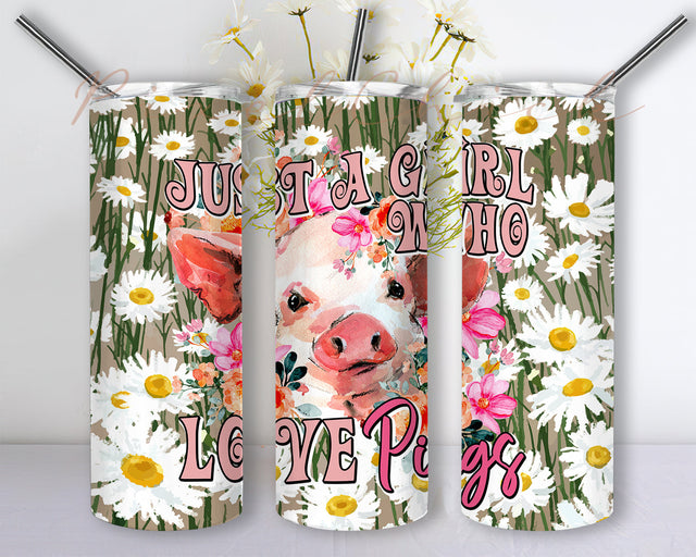 Pig Tumbler Png, Pig Cute 20oz Skinny Tumbler Sublimation Designs PNG File, Pig Png File, Leopard Tumbler, Animal Tumbler, Western Tumbler Design Png Sublimation PixelChick 