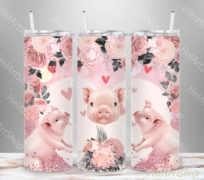 Pig Tumbler PNG Sublimation, SKINNY TUMBLER Png Sublimation _HelArtShop_ 