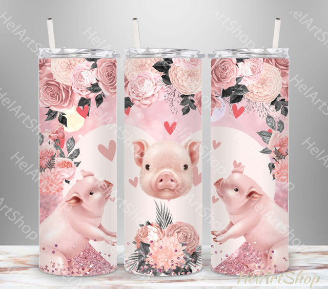 Pig Tumbler PNG Sublimation, SKINNY TUMBLER Png Sublimation _HelArtShop_ 