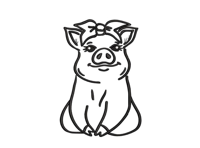 Pig with Bandana Embroidery Design, Piglet Embroidery File, Baby Pig Embroidery Design, Farm Piglet Embroidery, 4 sizes, Instant Download Embroidery/Applique DESIGNS Nino Nadaraia 