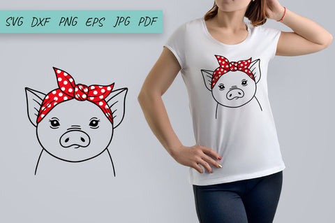 Pig with Bandana SVG, Farm animals SVG, Pig SVG, Piglet SVG Irina Ostapenko 