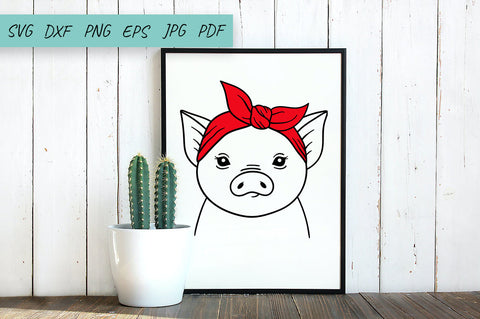 Pig with Bandana SVG, Farm animals SVG, Pig SVG, Piglet SVG Irina Ostapenko 