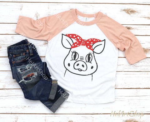 Pig with bandana svg SVG _HelArtShop_ 