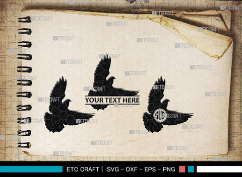 Pigeon Monogram, Pigeon Silhouette, Pigeon SVG, Pigeon, Pet Bird Svg, Dove Svg, Bird Svg, SB00304 SVG ETC Craft 