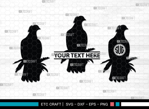 Pigeon Monogram, Pigeon Silhouette, Pigeon SVG, Pigeon, Pet Bird Svg, Dove Svg, Bird Svg, SB00304 SVG ETC Craft 