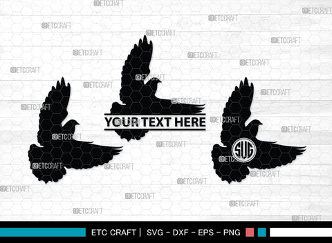 Pigeon Monogram, Pigeon Silhouette, Pigeon SVG, Pigeon, Pet Bird Svg, Dove Svg, Bird Svg, SB00304 SVG ETC Craft 
