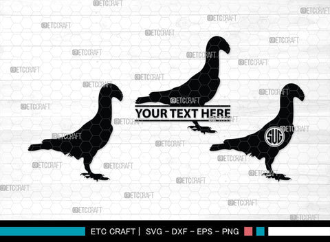 Pigeon Monogram, Pigeon Silhouette, Pigeon SVG, Pigeon, Pet Bird Svg, Dove Svg, Bird Svg, SB00304 SVG ETC Craft 