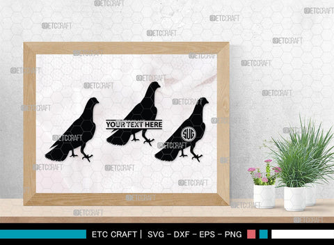 Pigeon Monogram, Pigeon Silhouette, Pigeon SVG, Pigeon, Pet Bird Svg, Dove Svg, Bird Svg, SB00304 SVG ETC Craft 