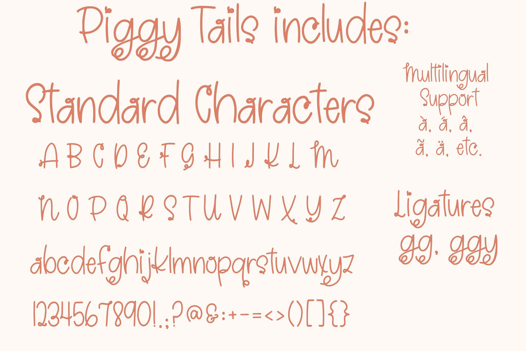 Piggy Tails, A Cute Curly Handwritten Font - So Fontsy