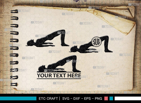 Pilates Monogram, Pilates Silhouette, Pilates SVG, Fitness Svg, Exercise Svg, Mediation Svg, Gym Svg, SB00459 SVG ETC Craft 