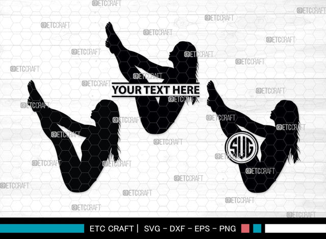 Pilates Monogram, Pilates Silhouette, Pilates SVG, Fitness Svg, Exercise Svg, Mediation Svg, Gym Svg, SB00459 SVG ETC Craft 