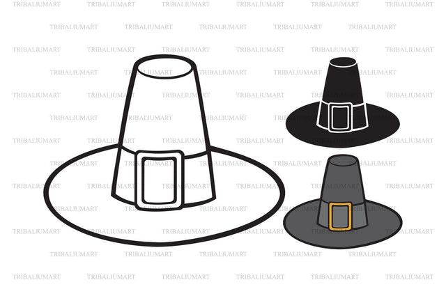 Pilgrim hat (Thanksgiving Day design) SVG TribaliumArtSF 
