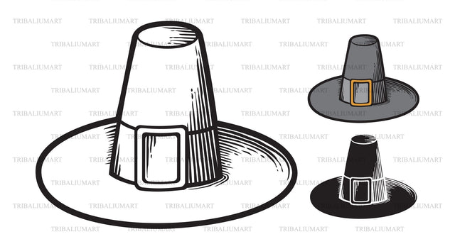 Pilgrim hat (Thanksgiving Day design) SVG TribaliumArtSF 