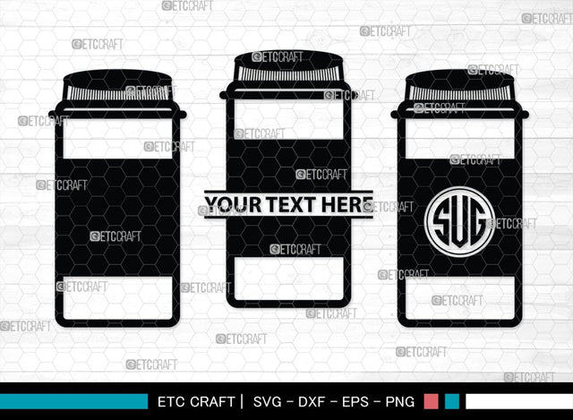 Pill Bottle Monogram, Pill Bottle Silhouette, Pill Bottle SVG, Pain Killer Svg, Medication Bottle Svg, Pills Svg, SB00154 SVG ETC Craft 